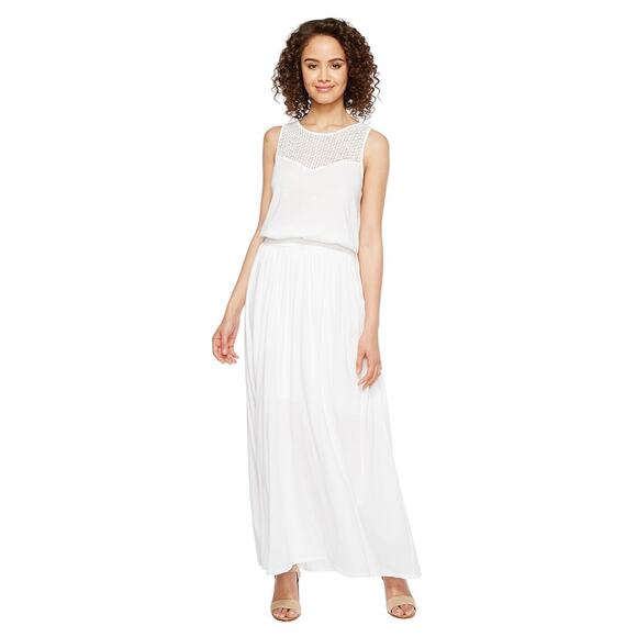 Three Dots - Trellis Lace Maxi Dress (White) Women's Dress XS 11130
